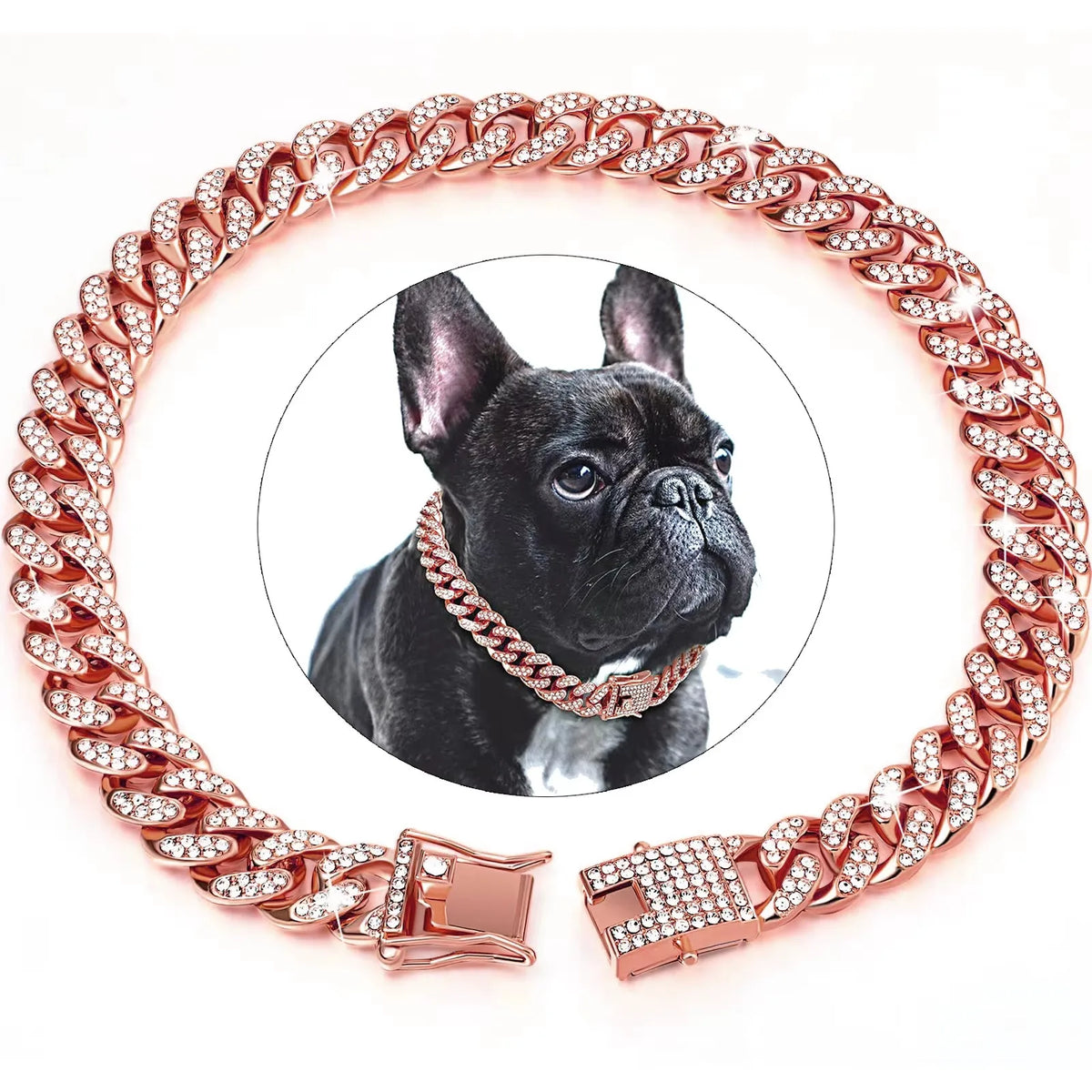Metal Dog Chain Collar Diamond