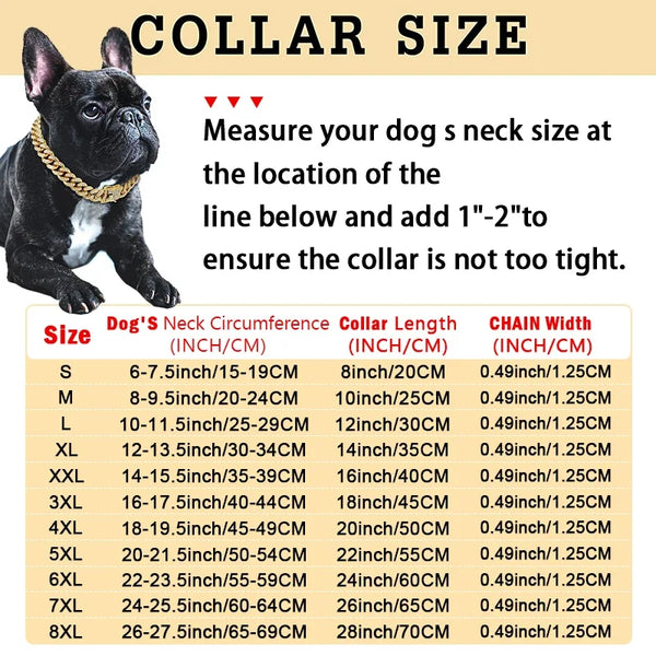 Metal Dog Chain Collar Diamond