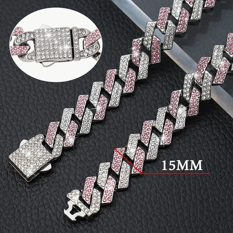 Metal Dog Chain Collar Diamond