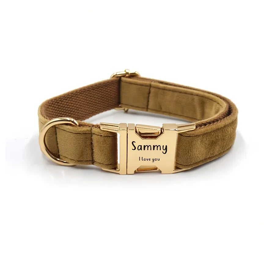 Personalized Dog Collar Velvet
