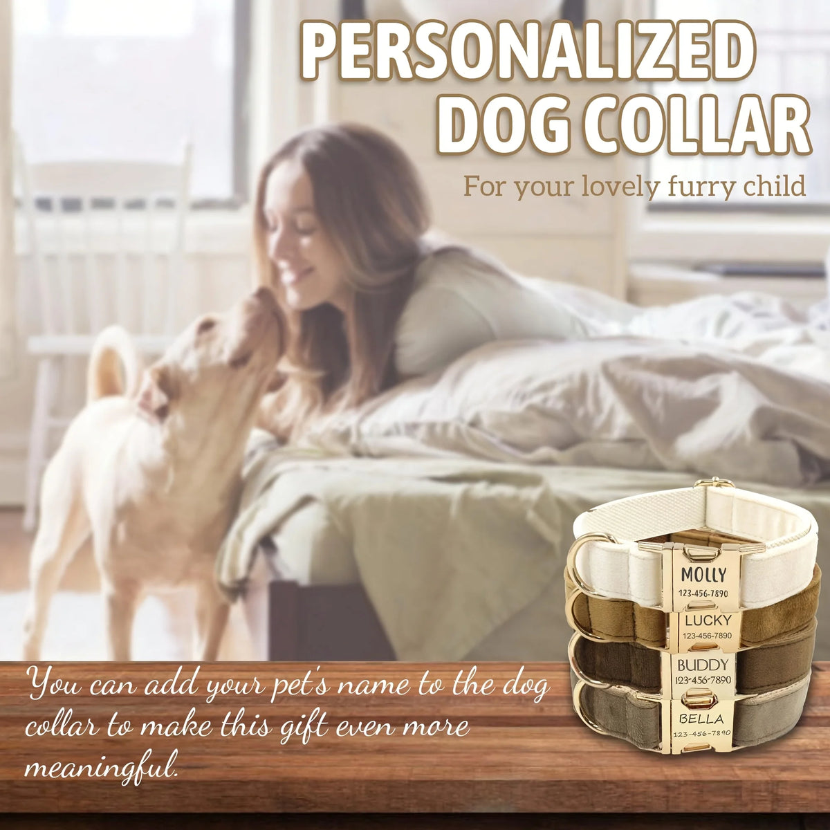 Personalized Dog Collar Velvet