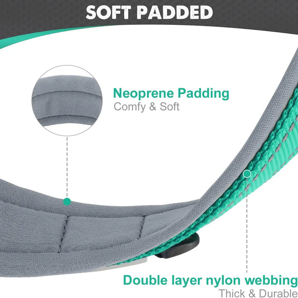Adjustable Padded Dog Collar Soft Reflective Wide