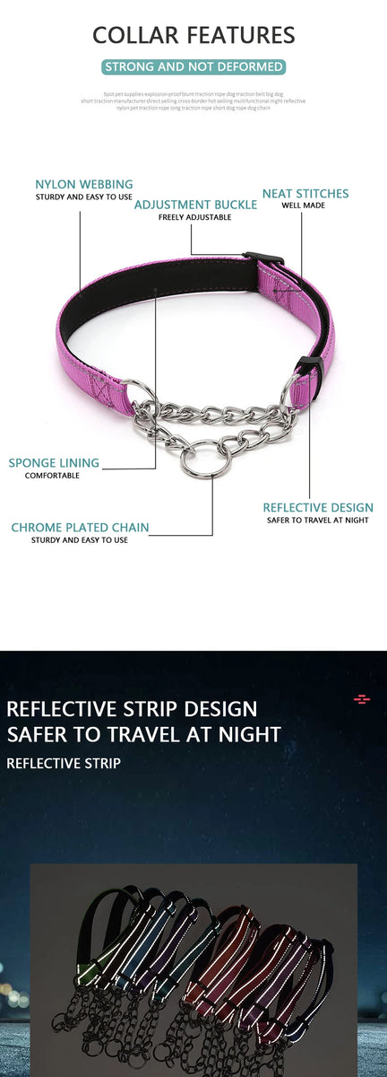 Stainless Steel Chain Martingale Dog Collar