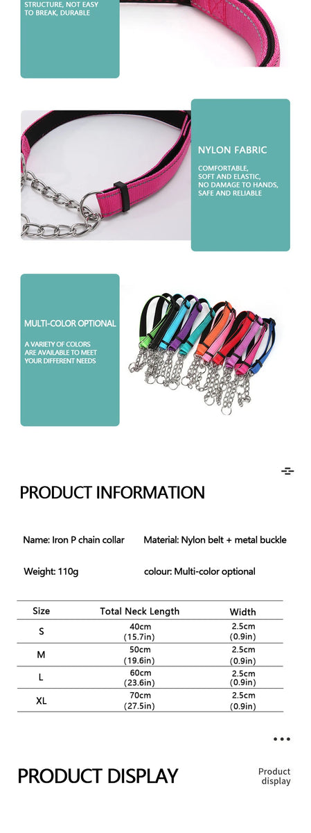 Stainless Steel Chain Martingale Dog Collar