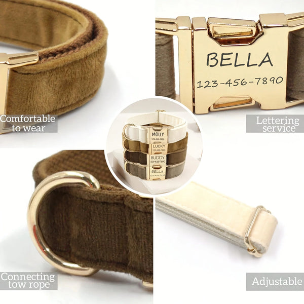 Personalized Dog Collar Velvet