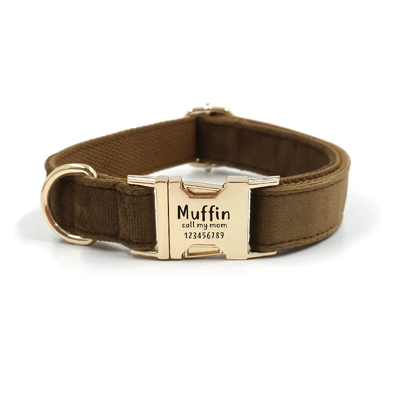 Personalized Dog Collar Velvet