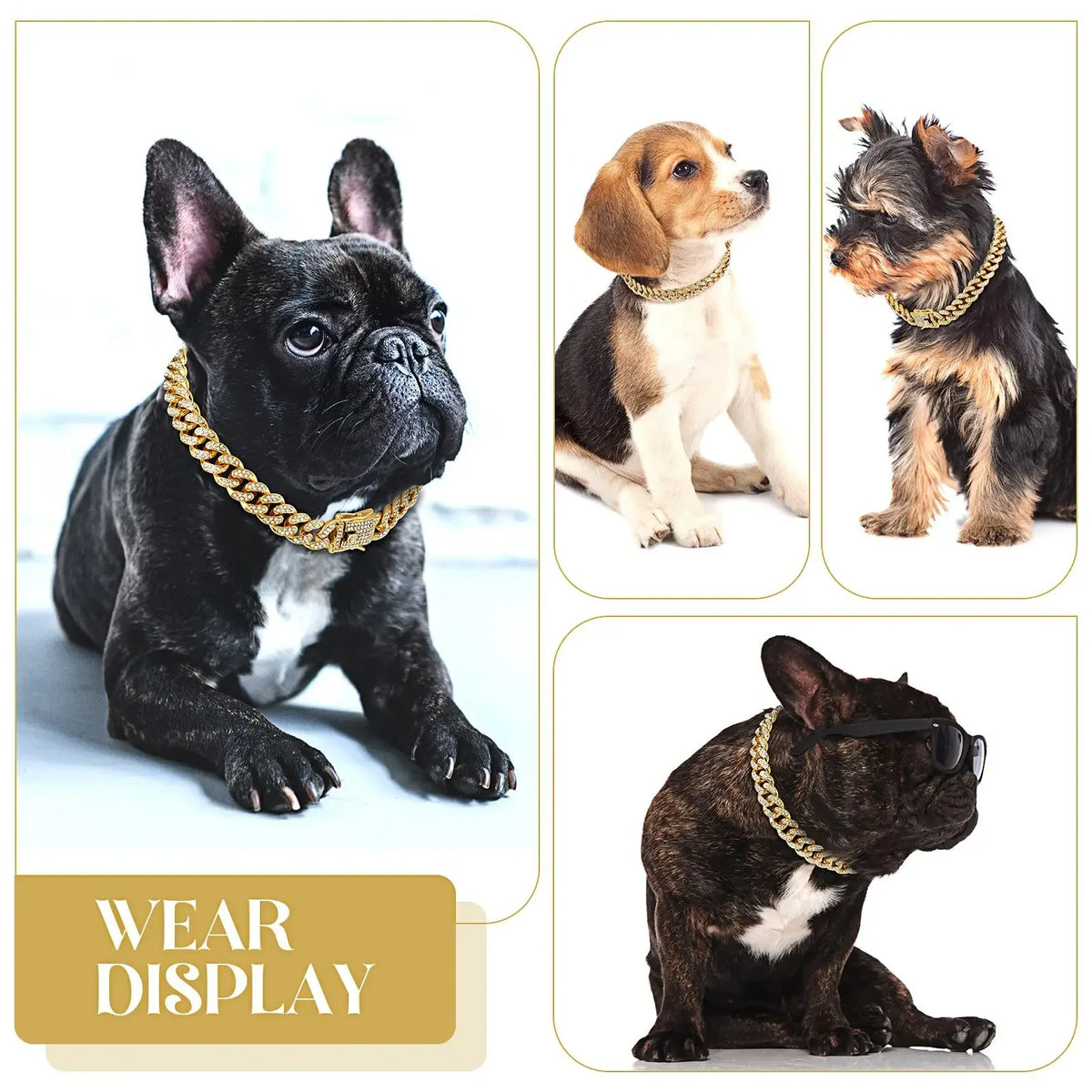 Metal Dog Chain Collar Diamond