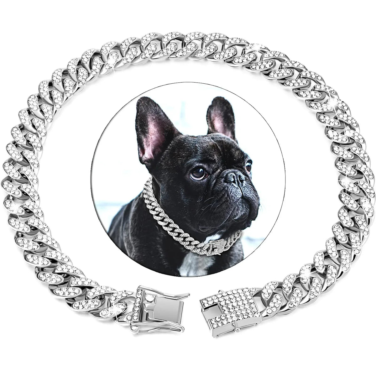 Metal Dog Chain Collar Diamond