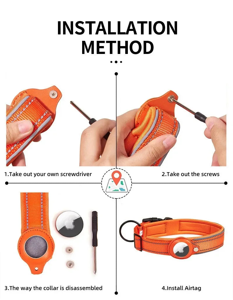 AirTag Dog Collar Reflective