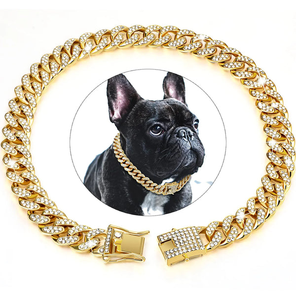 Metal Dog Chain Collar Diamond