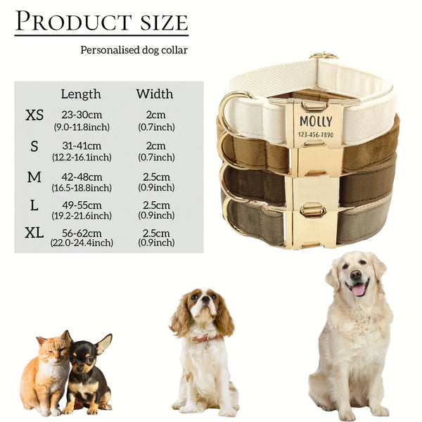 Personalized Dog Collar Velvet