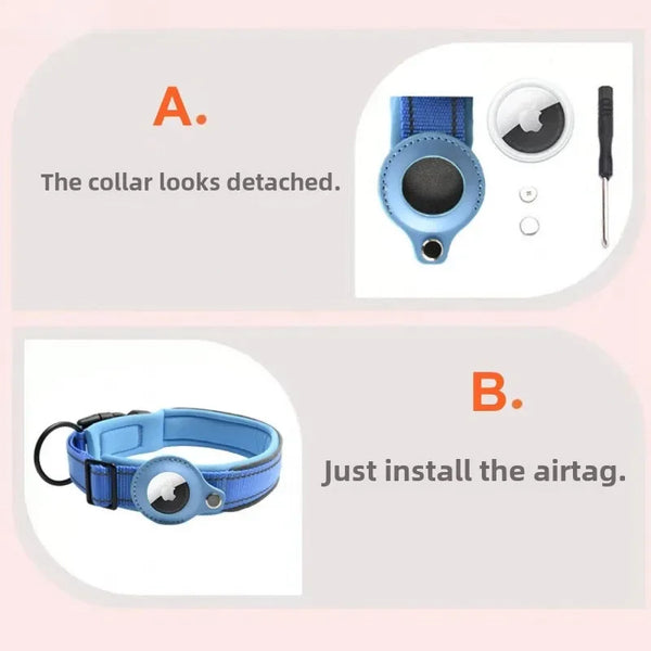 AirTag Dog Collar Reflective