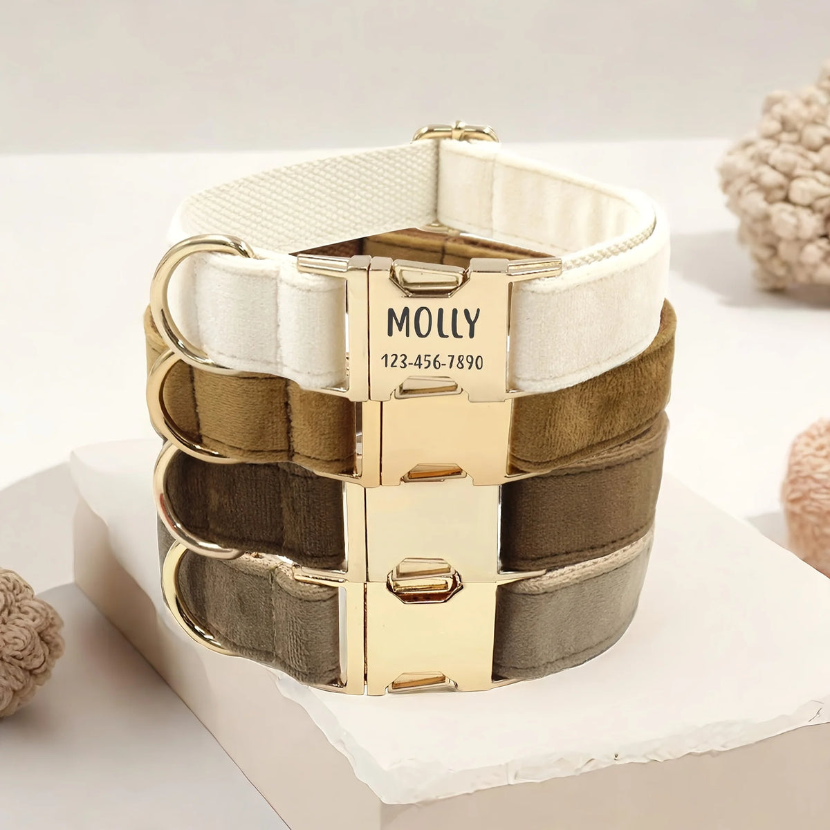 Personalized Dog Collar Velvet